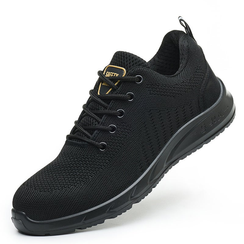 Labor Protection Shoes Men'S Anti-Smashing Anti-Piercing Steel Toe Lightweight Anti-Slip Wear-Resistant Safety Site Fly-Woven Work Shoes - Image 1